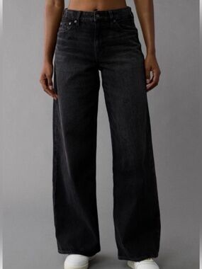 Wide Leg High-Rise Women's Jeans - Black